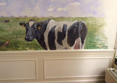 Muurschildering koe
